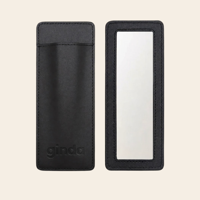Estuche con espejo en nuite, negro profundo — ginda