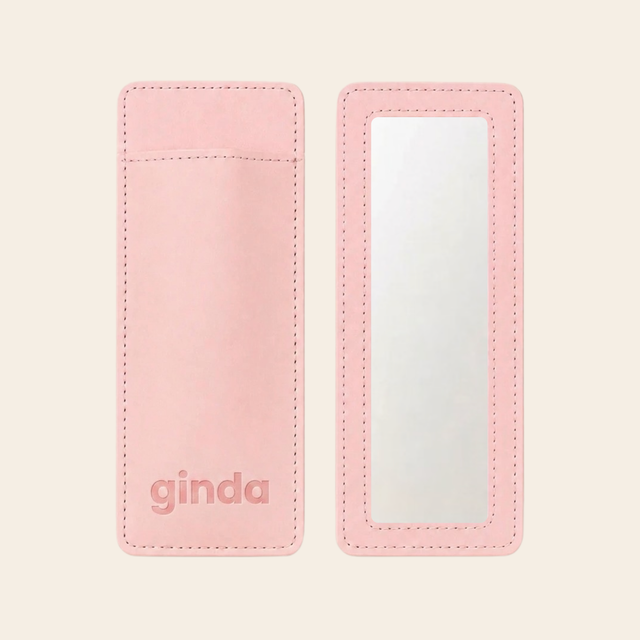 Estuche con espejo en rose, rosa empolvado — ginda