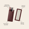 Estuche de maquillaje guinda con espejo integrado — ginda