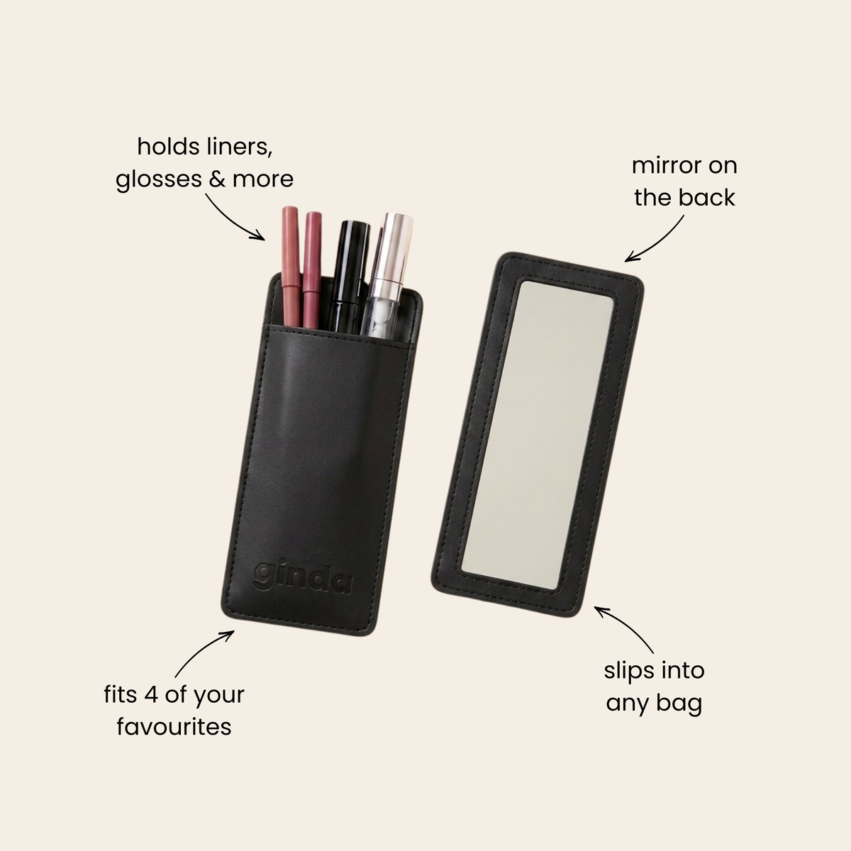 Estuche de maquillaje nuite con espejo integrado — ginda