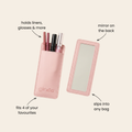 Estuche de maquillaje rose con espejo integrado — ginda